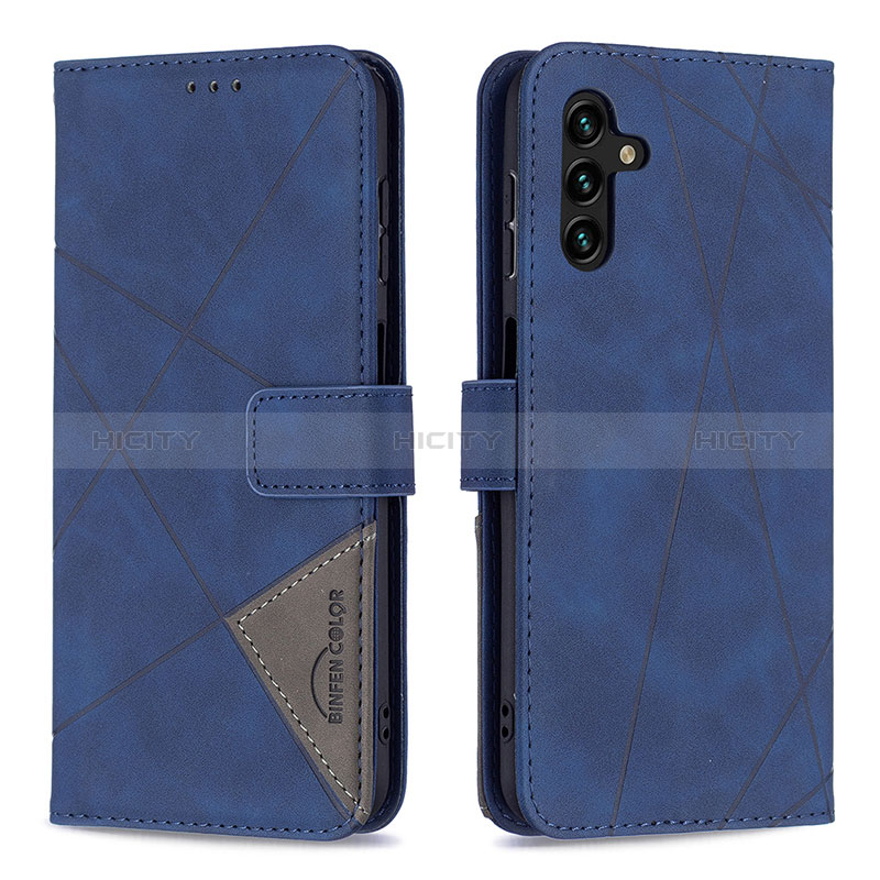 Coque Portefeuille Livre Cuir Etui Clapet B08F pour Samsung Galaxy A04s Bleu Plus