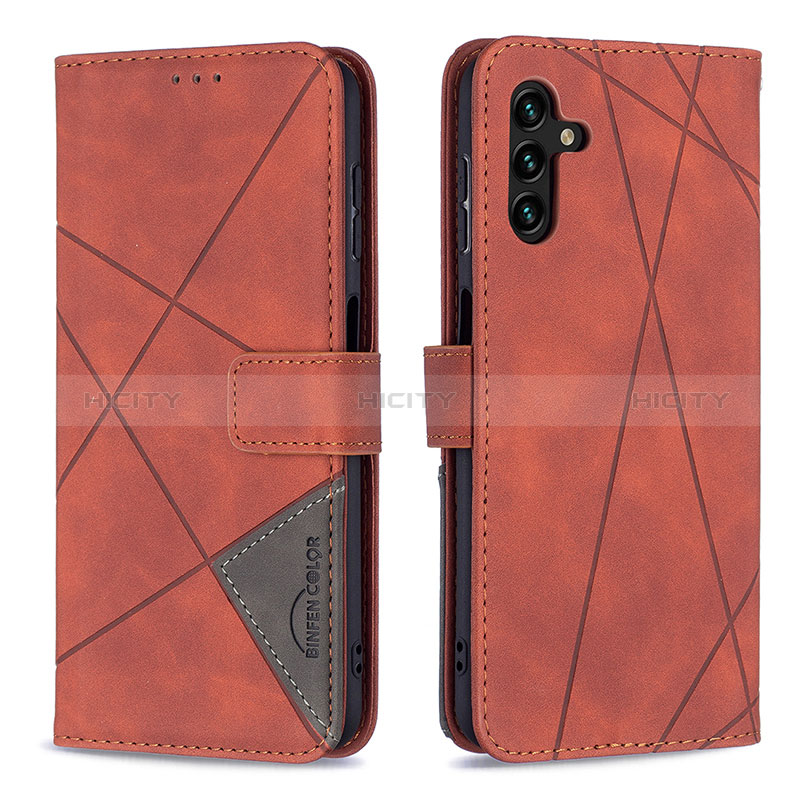 Coque Portefeuille Livre Cuir Etui Clapet B08F pour Samsung Galaxy A04s Orange Plus