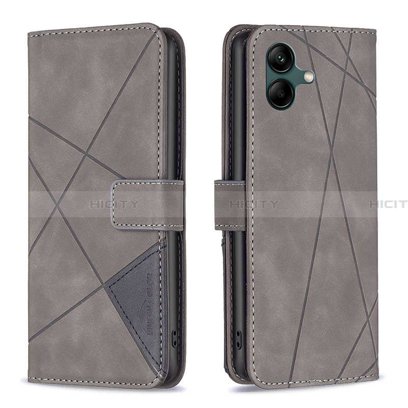 Coque Portefeuille Livre Cuir Etui Clapet B08F pour Samsung Galaxy A05 Gris Plus