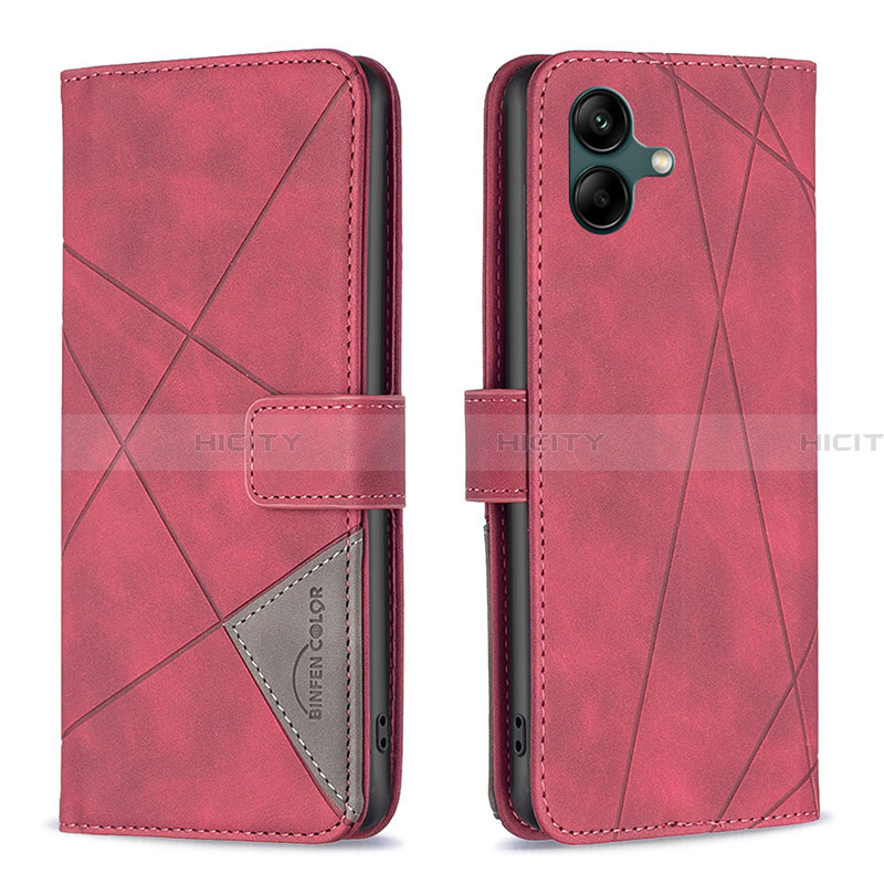 Coque Portefeuille Livre Cuir Etui Clapet B08F pour Samsung Galaxy A05 Rouge Plus