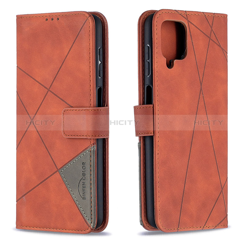 Coque Portefeuille Livre Cuir Etui Clapet B08F pour Samsung Galaxy A12 5G Orange Plus