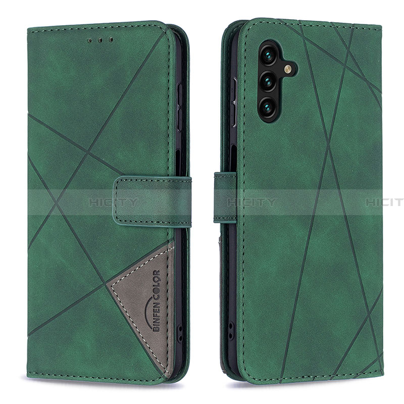 Coque Portefeuille Livre Cuir Etui Clapet B08F pour Samsung Galaxy A13 5G Vert Plus