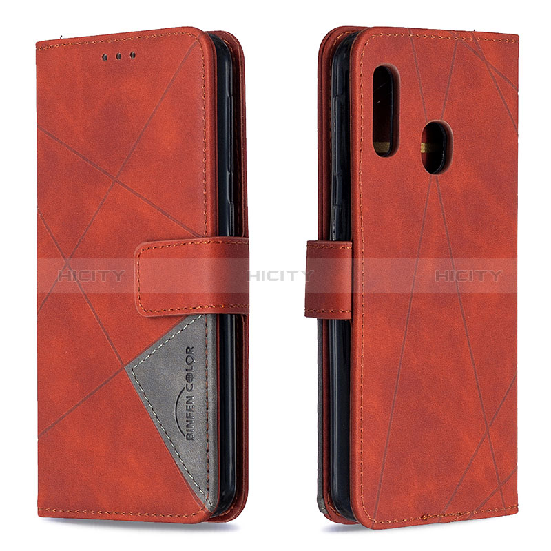 Coque Portefeuille Livre Cuir Etui Clapet B08F pour Samsung Galaxy A20e Orange Plus