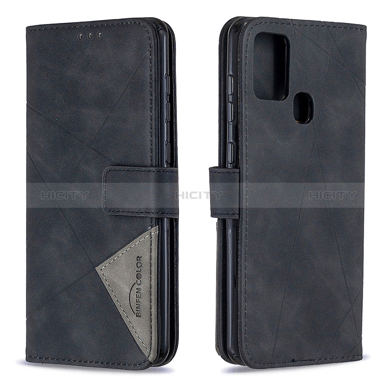 Coque Portefeuille Livre Cuir Etui Clapet B08F pour Samsung Galaxy A21s Noir Plus