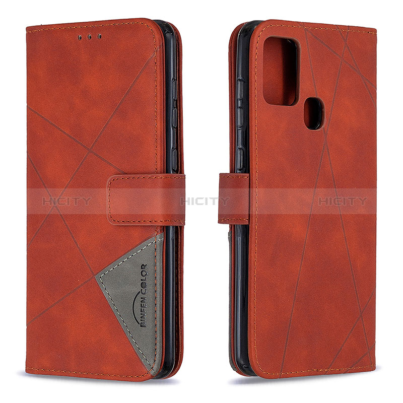 Coque Portefeuille Livre Cuir Etui Clapet B08F pour Samsung Galaxy A21s Orange Plus