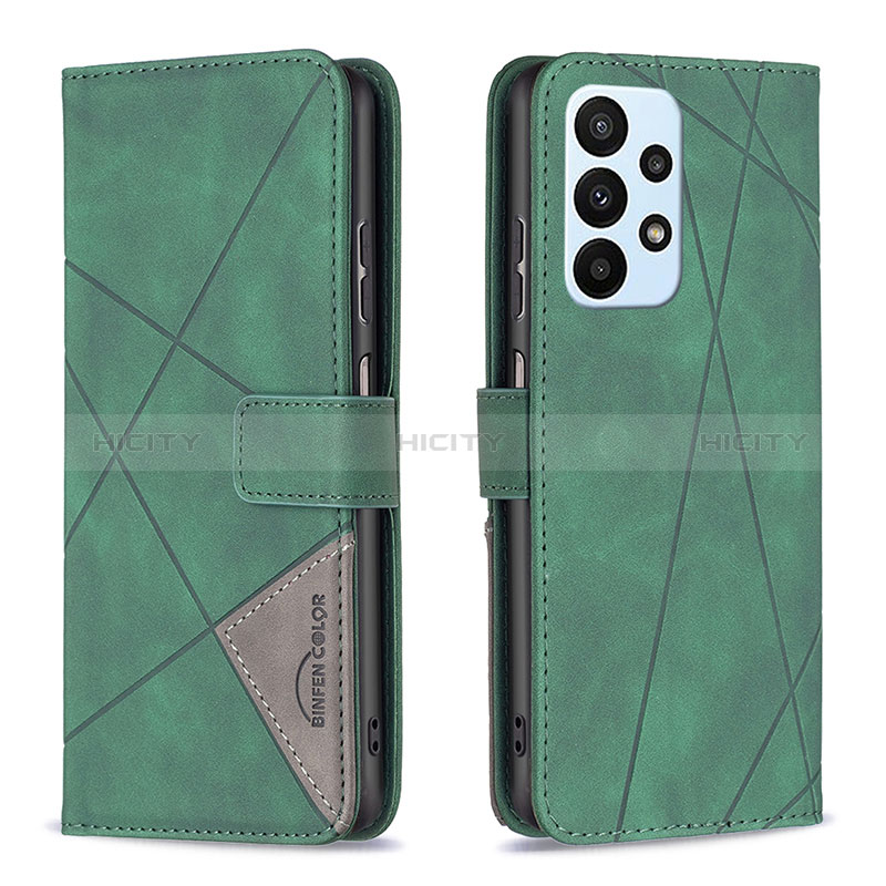 Coque Portefeuille Livre Cuir Etui Clapet B08F pour Samsung Galaxy A23 5G Vert Plus