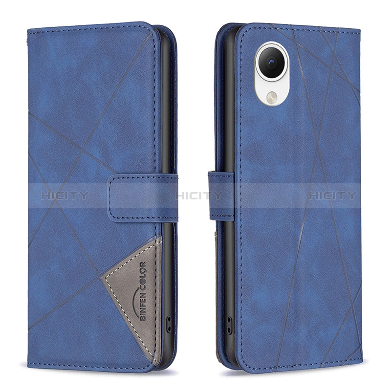 Coque Portefeuille Livre Cuir Etui Clapet B08F pour Samsung Galaxy A23e 5G Bleu Plus