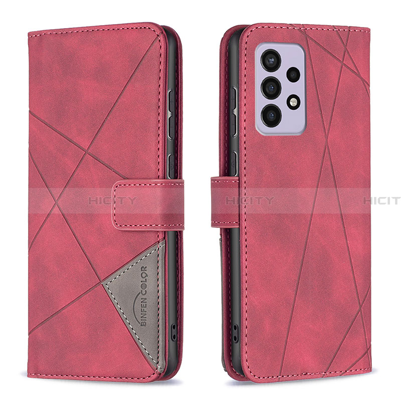 Coque Portefeuille Livre Cuir Etui Clapet B08F pour Samsung Galaxy A33 5G Rouge Plus