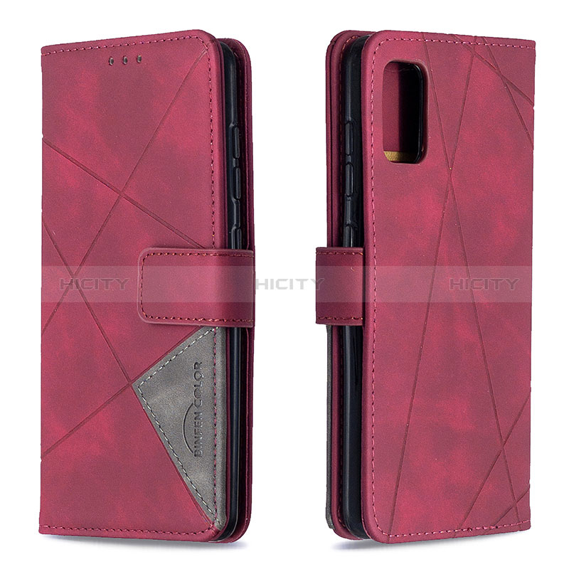 Coque Portefeuille Livre Cuir Etui Clapet B08F pour Samsung Galaxy A41 Rouge Plus