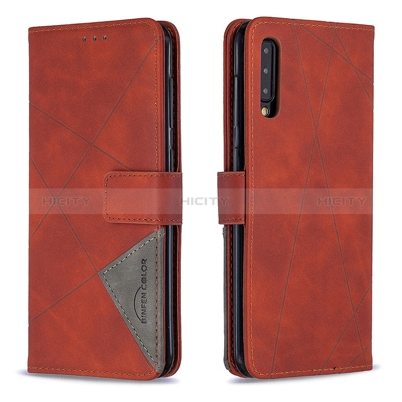 Coque Portefeuille Livre Cuir Etui Clapet B08F pour Samsung Galaxy A50S Orange Plus