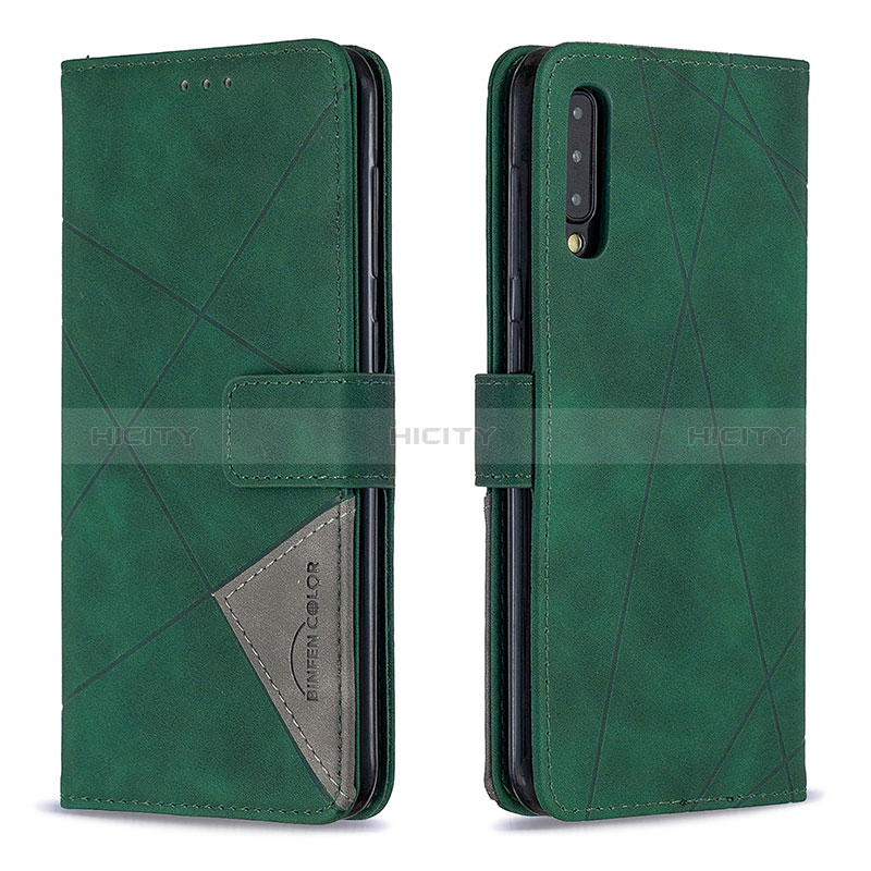 Coque Portefeuille Livre Cuir Etui Clapet B08F pour Samsung Galaxy A50S Vert Plus