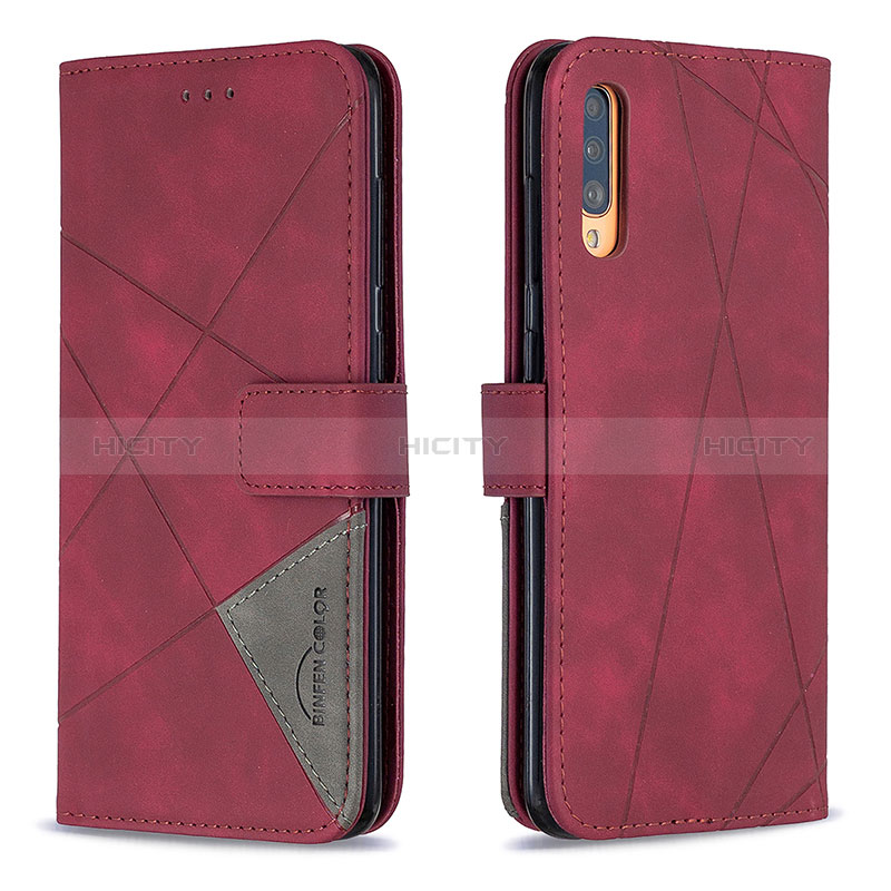 Coque Portefeuille Livre Cuir Etui Clapet B08F pour Samsung Galaxy A70 Rouge Plus