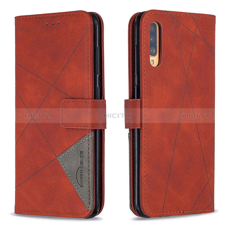 Coque Portefeuille Livre Cuir Etui Clapet B08F pour Samsung Galaxy A70S Orange Plus