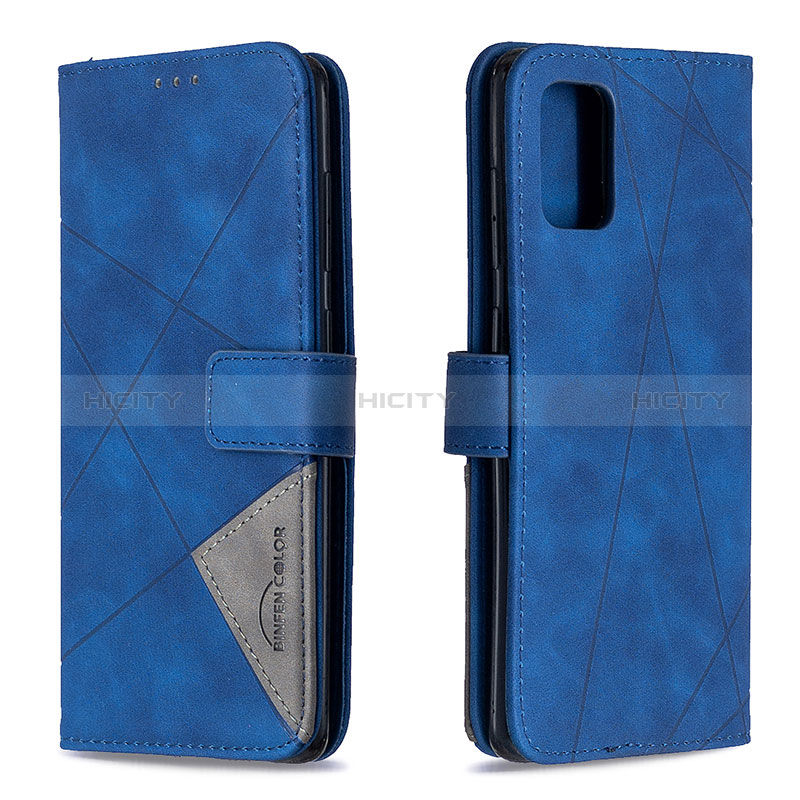 Coque Portefeuille Livre Cuir Etui Clapet B08F pour Samsung Galaxy A71 5G Bleu Plus