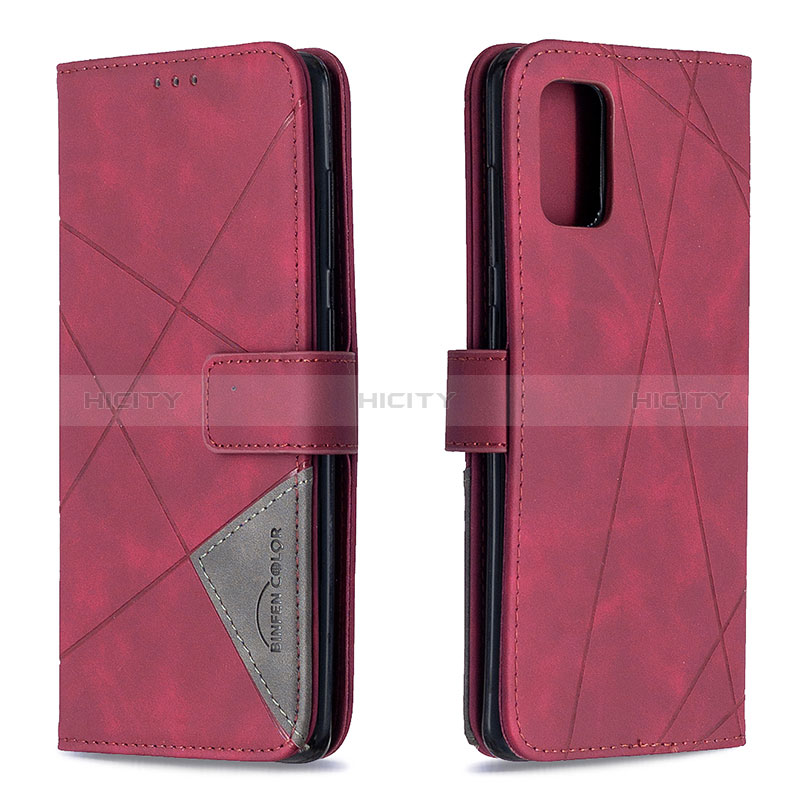 Coque Portefeuille Livre Cuir Etui Clapet B08F pour Samsung Galaxy A71 5G Rouge Plus