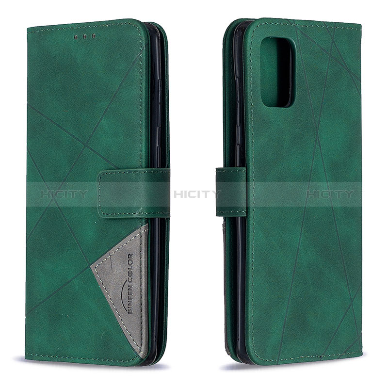 Coque Portefeuille Livre Cuir Etui Clapet B08F pour Samsung Galaxy A71 5G Vert Plus