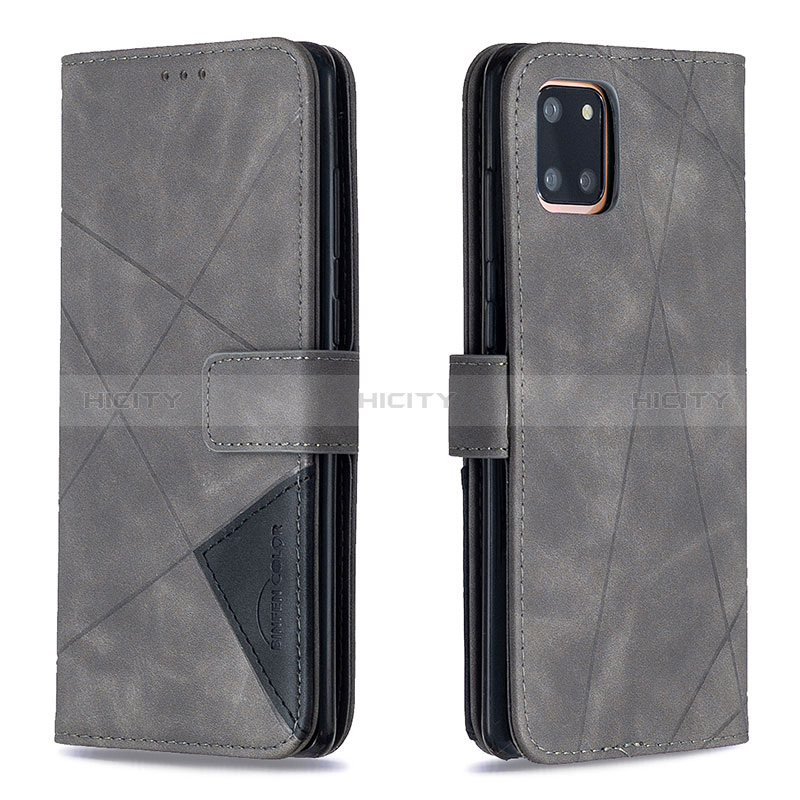 Coque Portefeuille Livre Cuir Etui Clapet B08F pour Samsung Galaxy A81 Gris Plus