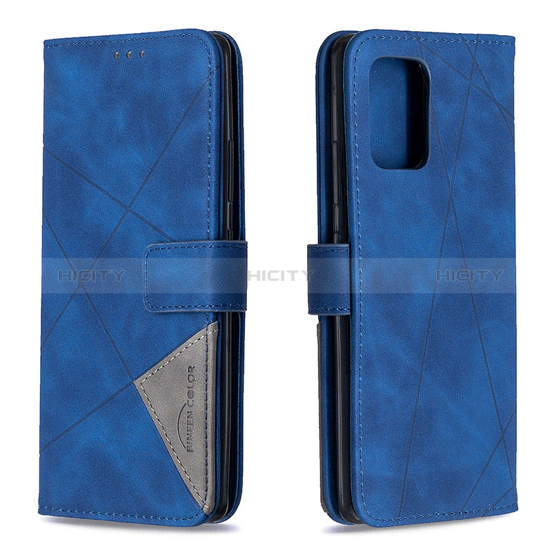Coque Portefeuille Livre Cuir Etui Clapet B08F pour Samsung Galaxy A91 Bleu Plus
