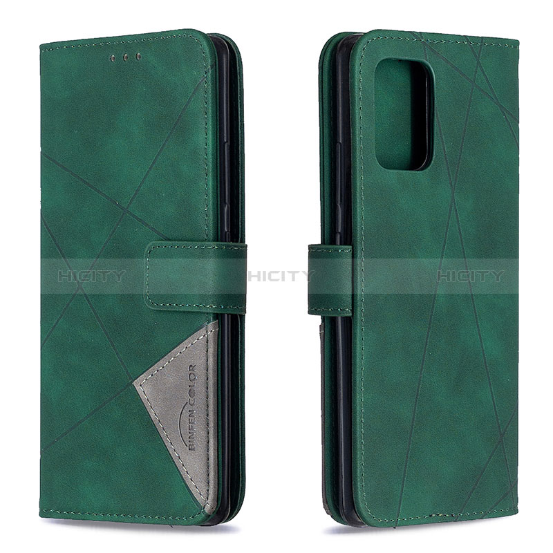 Coque Portefeuille Livre Cuir Etui Clapet B08F pour Samsung Galaxy A91 Vert Plus