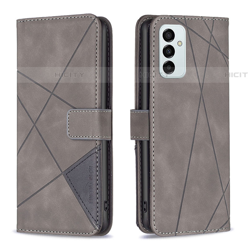 Coque Portefeuille Livre Cuir Etui Clapet B08F pour Samsung Galaxy F23 5G Gris Plus