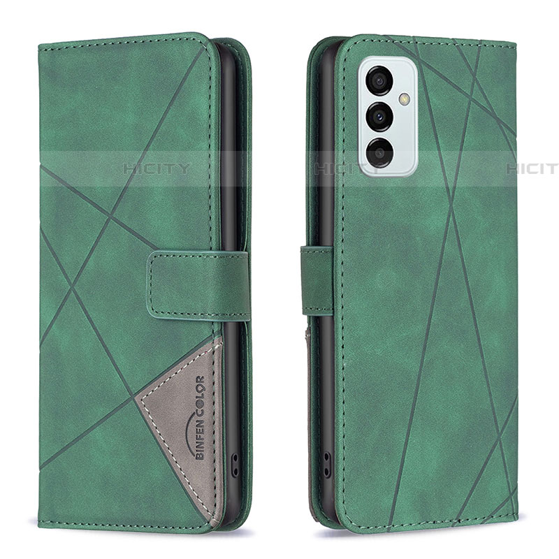 Coque Portefeuille Livre Cuir Etui Clapet B08F pour Samsung Galaxy F23 5G Vert Plus