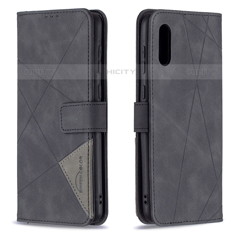 Coque Portefeuille Livre Cuir Etui Clapet B08F pour Samsung Galaxy M02 Noir Plus