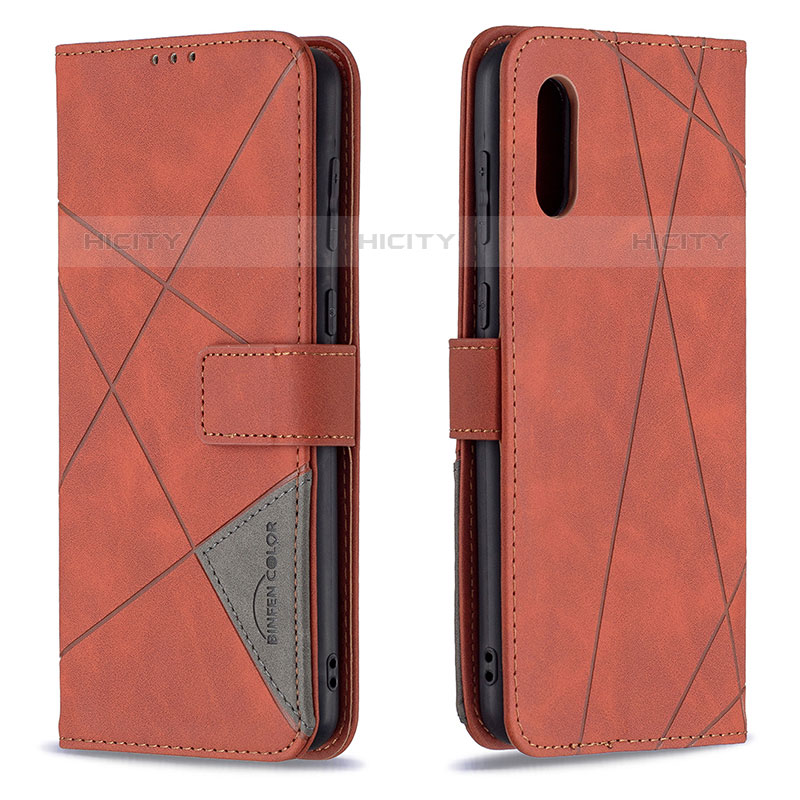 Coque Portefeuille Livre Cuir Etui Clapet B08F pour Samsung Galaxy M02 Orange Plus