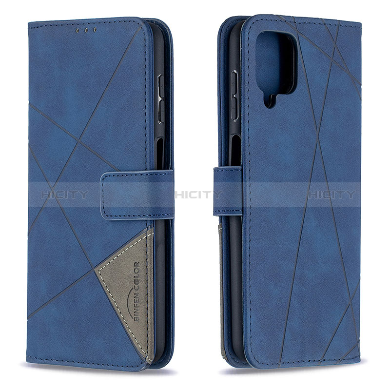 Coque Portefeuille Livre Cuir Etui Clapet B08F pour Samsung Galaxy M12 Bleu Plus