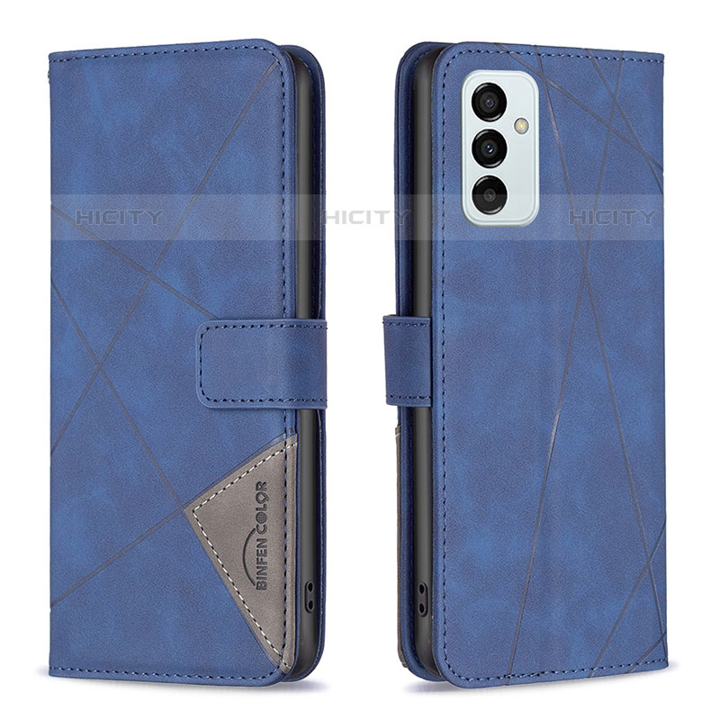 Coque Portefeuille Livre Cuir Etui Clapet B08F pour Samsung Galaxy M23 5G Bleu Plus