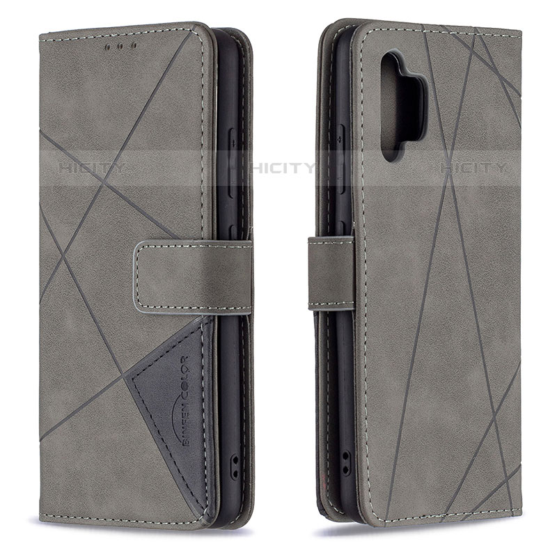 Coque Portefeuille Livre Cuir Etui Clapet B08F pour Samsung Galaxy M32 5G Gris Plus