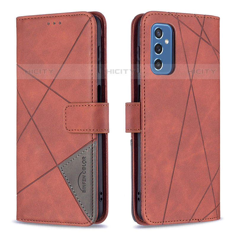 Coque Portefeuille Livre Cuir Etui Clapet B08F pour Samsung Galaxy M52 5G Orange Plus