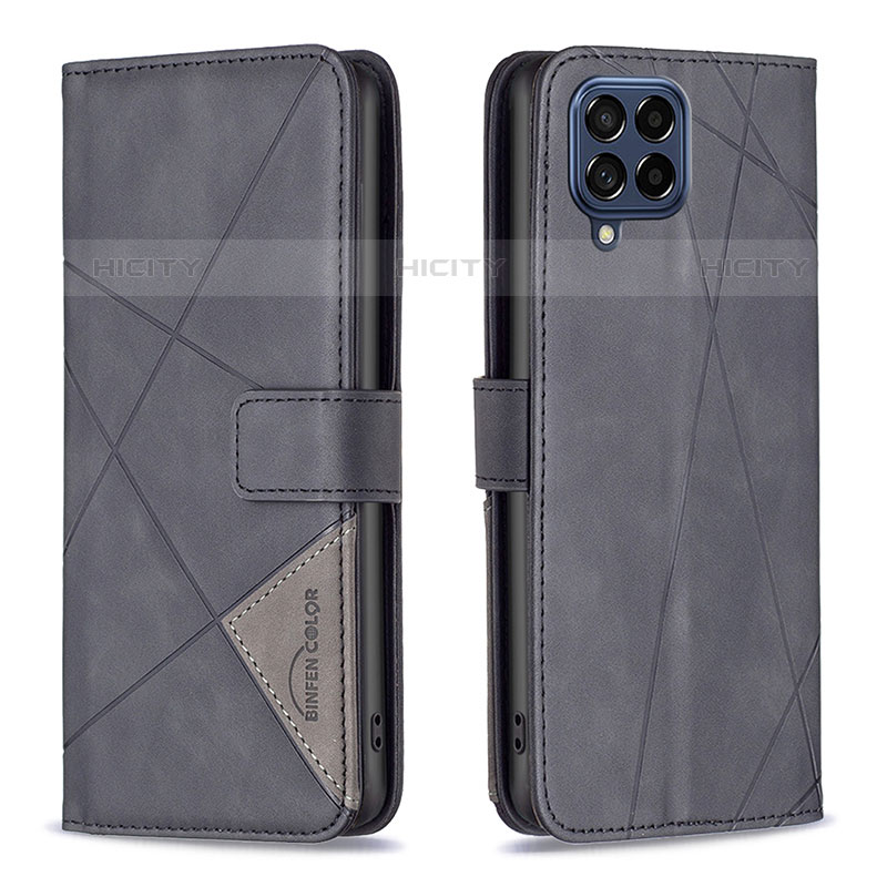 Coque Portefeuille Livre Cuir Etui Clapet B08F pour Samsung Galaxy M53 5G Noir Plus