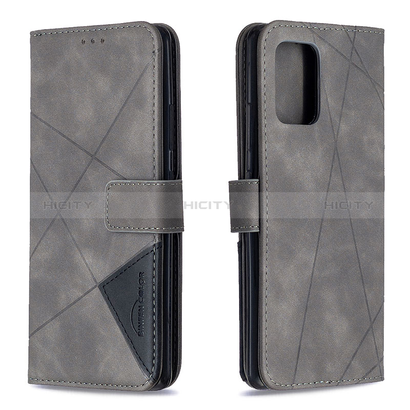 Coque Portefeuille Livre Cuir Etui Clapet B08F pour Samsung Galaxy M80S Gris Plus