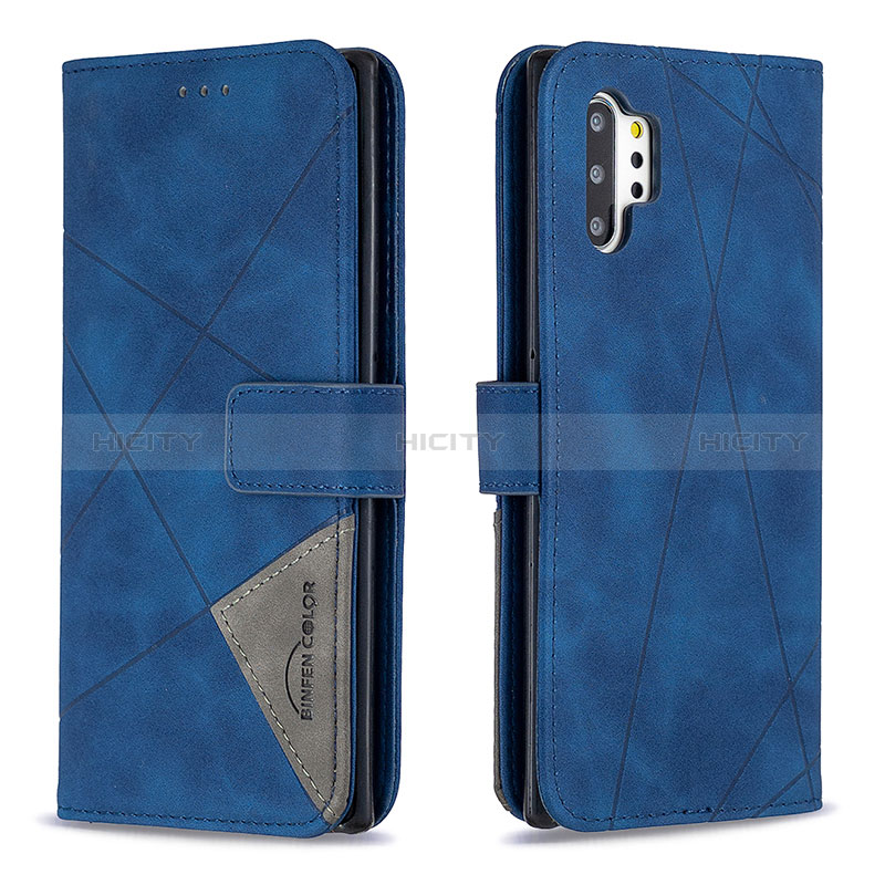 Coque Portefeuille Livre Cuir Etui Clapet B08F pour Samsung Galaxy Note 10 Plus 5G Bleu Plus