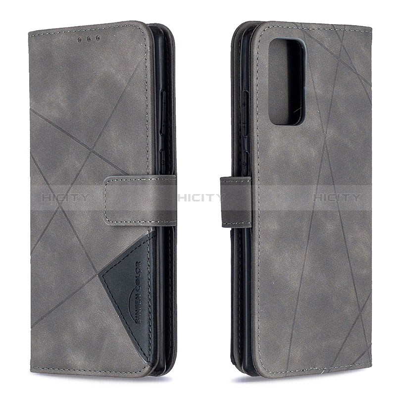 Coque Portefeuille Livre Cuir Etui Clapet B08F pour Samsung Galaxy Note 20 5G Gris Plus