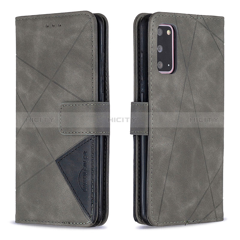 Coque Portefeuille Livre Cuir Etui Clapet B08F pour Samsung Galaxy S20 5G Gris Plus