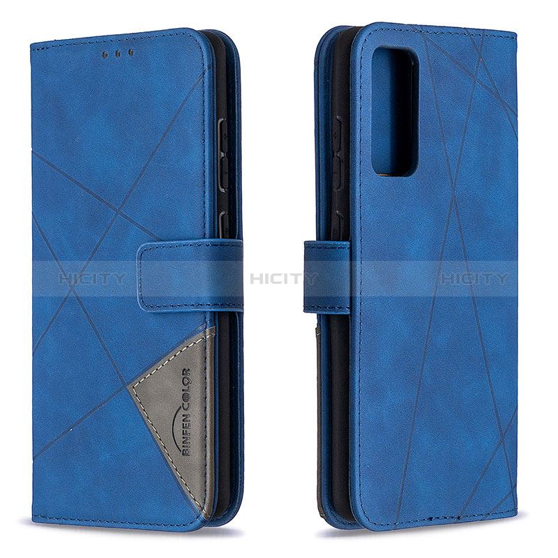 Coque Portefeuille Livre Cuir Etui Clapet B08F pour Samsung Galaxy S20 FE 4G Bleu Plus