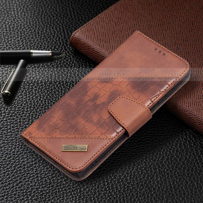 Coque Portefeuille Livre Cuir Etui Clapet B08F pour Samsung Galaxy S21 Ultra 5G Marron Plus