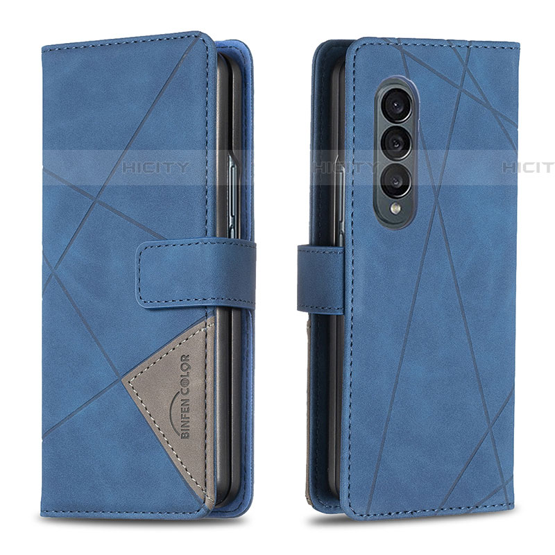 Coque Portefeuille Livre Cuir Etui Clapet B08F pour Samsung Galaxy Z Fold4 5G Bleu Plus