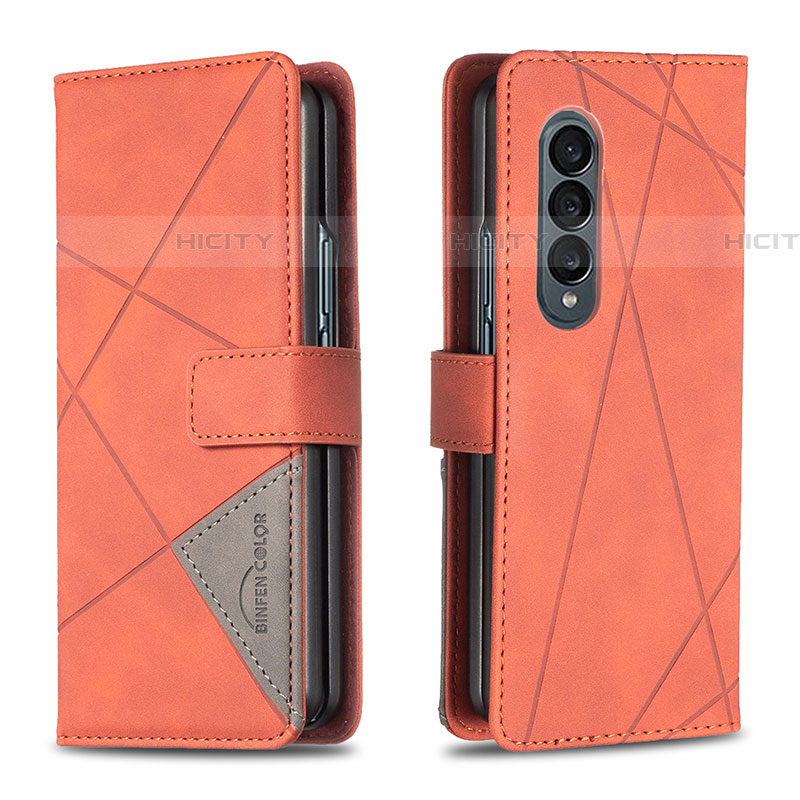 Coque Portefeuille Livre Cuir Etui Clapet B08F pour Samsung Galaxy Z Fold4 5G Orange Plus