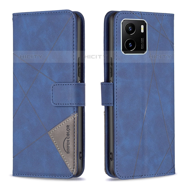 Coque Portefeuille Livre Cuir Etui Clapet B08F pour Vivo iQOO U5x Bleu Plus