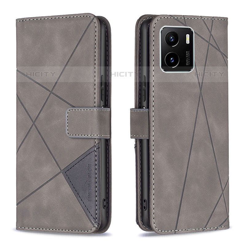 Coque Portefeuille Livre Cuir Etui Clapet B08F pour Vivo iQOO U5x Gris Plus