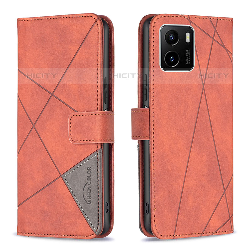 Coque Portefeuille Livre Cuir Etui Clapet B08F pour Vivo iQOO U5x Orange Plus