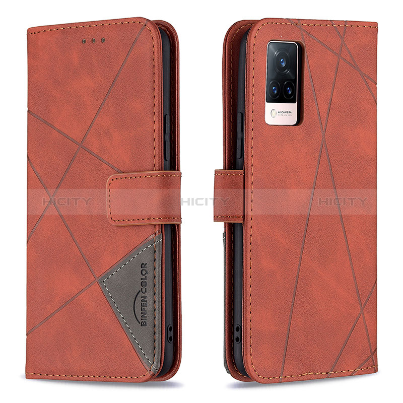 Coque Portefeuille Livre Cuir Etui Clapet B08F pour Vivo V21 5G Orange Plus