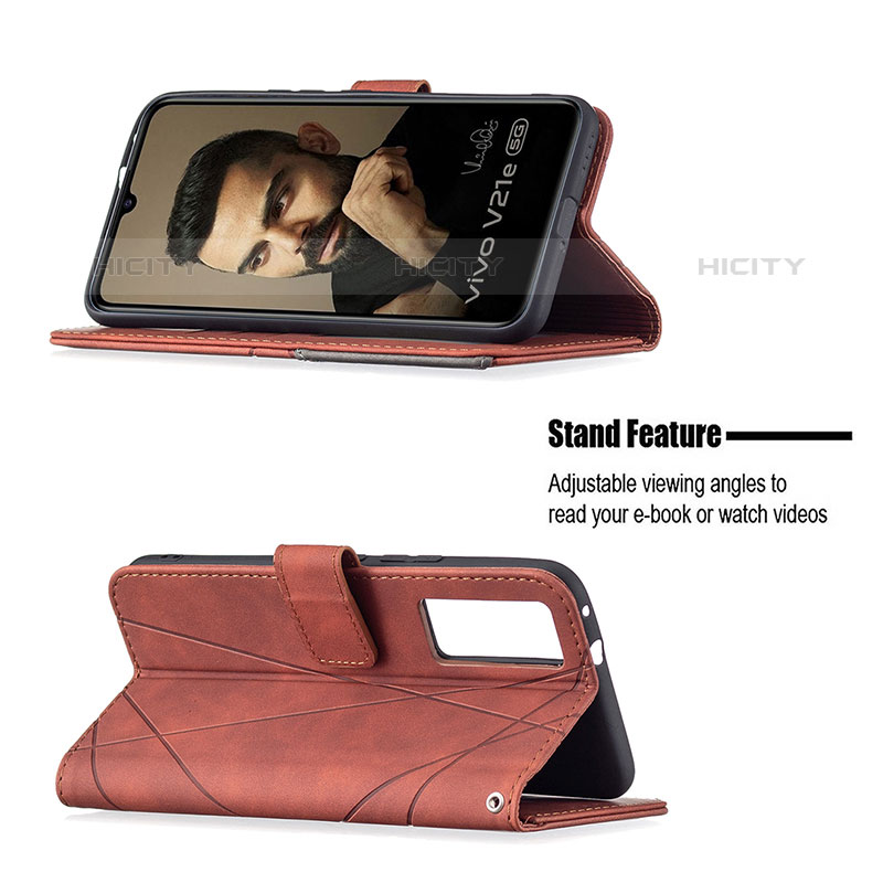 Coque Portefeuille Livre Cuir Etui Clapet B08F pour Vivo V21e 5G Plus