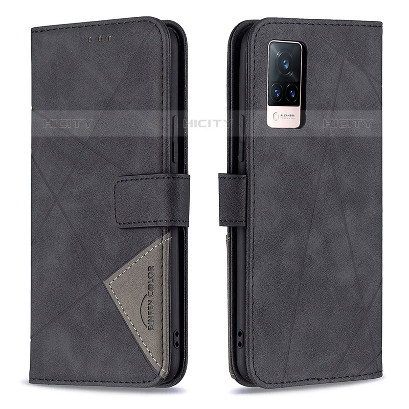 Coque Portefeuille Livre Cuir Etui Clapet B08F pour Vivo V21s 5G Noir Plus