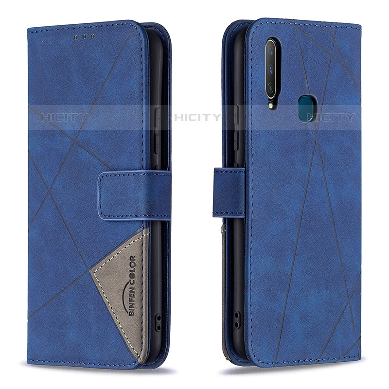 Coque Portefeuille Livre Cuir Etui Clapet B08F pour Vivo Y11 Bleu Plus