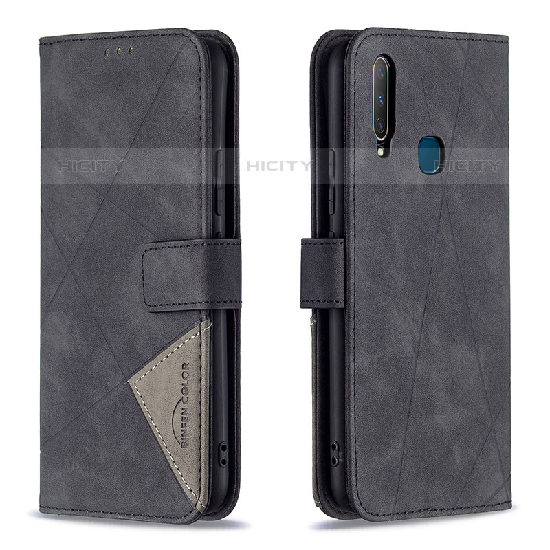 Coque Portefeuille Livre Cuir Etui Clapet B08F pour Vivo Y11 Noir Plus