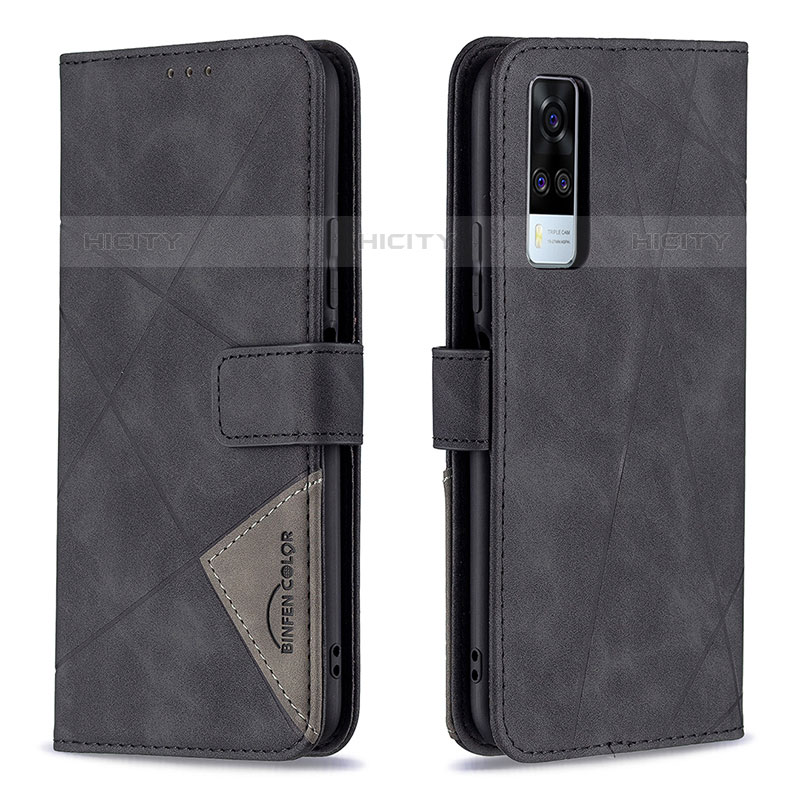 Coque Portefeuille Livre Cuir Etui Clapet B08F pour Vivo Y51A Noir Plus