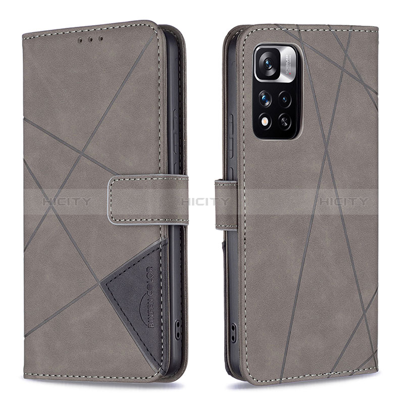 Coque Portefeuille Livre Cuir Etui Clapet B08F pour Xiaomi Mi 11i 5G (2022) Gris Plus